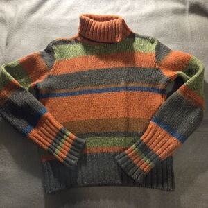 Striped Multicolor Turtleneck Sweater